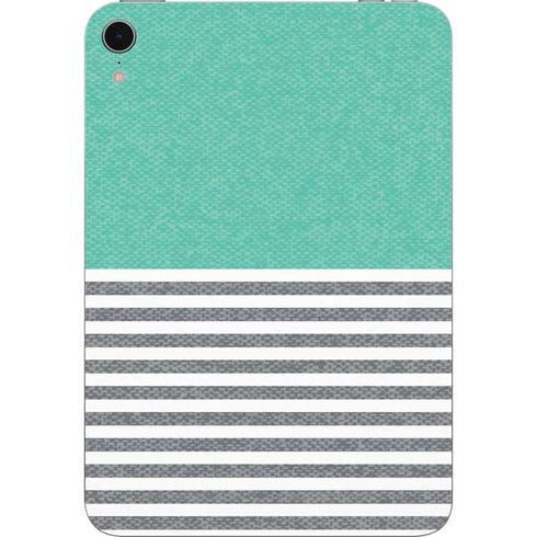 Teal and Grey Stripes Apple iPad Mini Skin