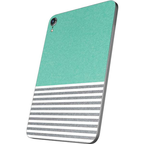 Teal and Grey Stripes Apple iPad Mini Skin