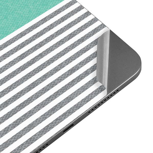 Teal and Grey Stripes Apple iPad Mini Skin