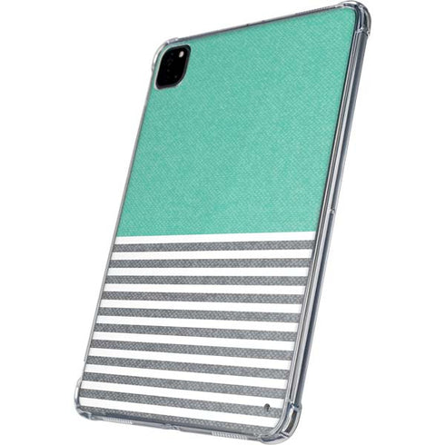Teal and Grey Stripes iPad Pro 11in (2024) Clear Case