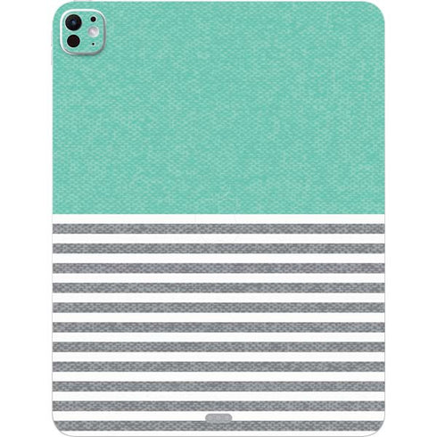 Teal and Grey Stripes iPad Pro 13in M4 (2024) Skin