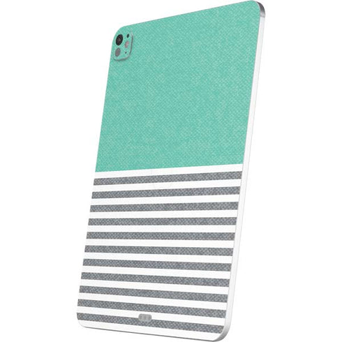Teal and Grey Stripes iPad Pro 13in M4 (2024) Skin