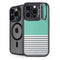Teal and Grey Stripes iPhone 14 Pro Kickstand Case
