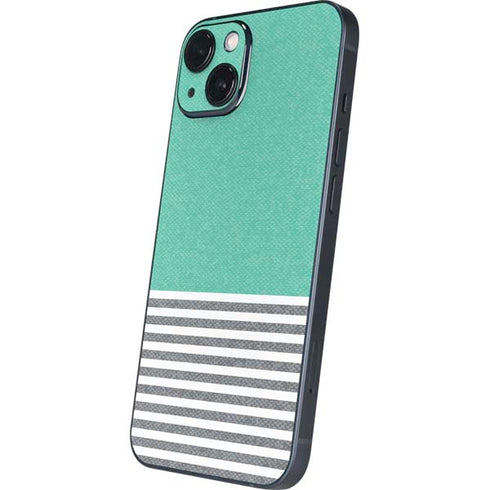 Teal and Grey Stripes iPhone Skins