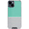 Teal and Grey Stripes iPhone 15 Clear Case