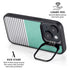 Teal and Grey Stripes iPhone 15 Kickstand Case