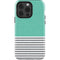 Teal and Grey Stripes iPhone 15 Pro Impact Case
