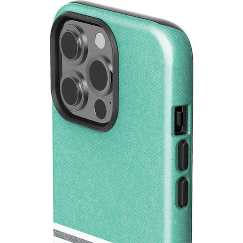 Teal and Grey Stripes iPhone 15 Pro Impact Case