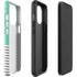 Teal and Grey Stripes iPhone 15 Pro Impact Case