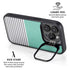 Teal and Grey Stripes iPhone 15 Pro Max Kickstand Case