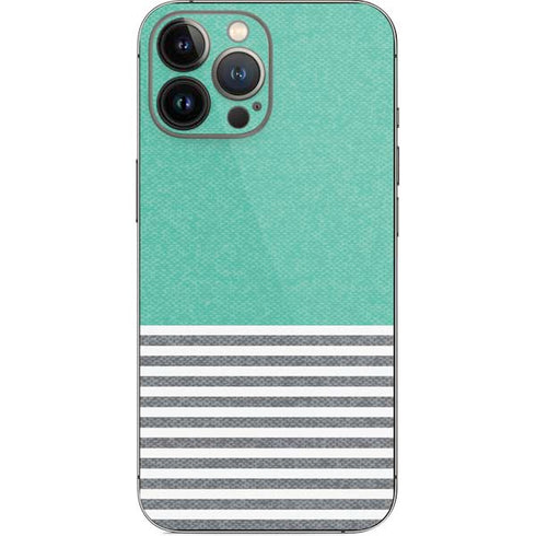 Teal and Grey Stripes iPhone 15 Pro Max Skin