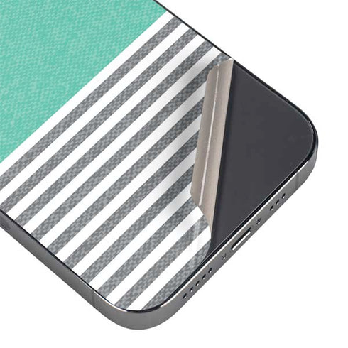 Teal and Grey Stripes iPhone 15 Pro Max Skin