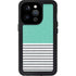 Teal and Grey Stripes iPhone 15 Pro Waterproof Case