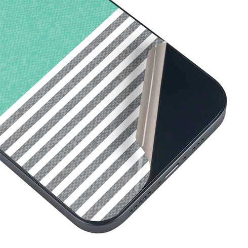 Teal and Grey Stripes iPhone 15 Skin