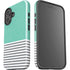 Teal and Grey Stripes iPhone 16 Impact Case