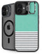 Teal and Grey Stripes iPhone 16 Kickstand Case