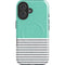 Teal and Grey Stripes iPhone 16 Magsafe Impact Case
