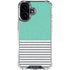 Teal and Grey Stripes iPhone 16 Plus Clear Case
