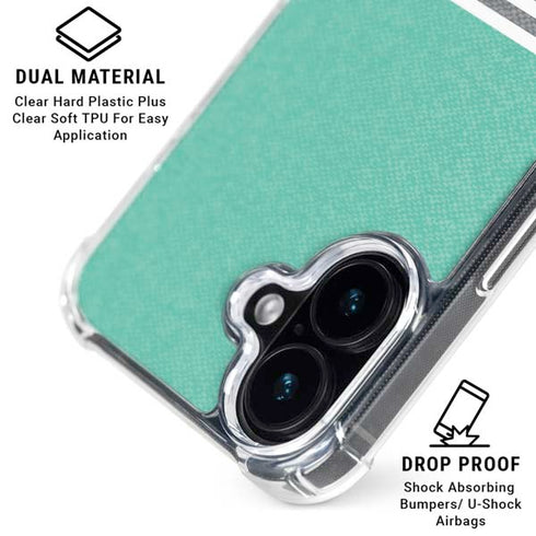 Teal and Grey Stripes iPhone 16 Plus Clear Case