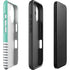 Teal and Grey Stripes iPhone 16 Plus Impact Case