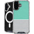 Teal and Grey Stripes iPhone 16 Plus MagSafe Case