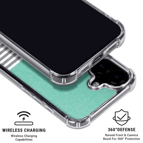 Teal and Grey Stripes iPhone 16 Plus MagSafe Case