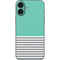 Teal and Grey Stripes iPhone 16 Plus Skin