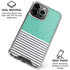Teal and Grey Stripes iPhone 16 Pro Clear Case