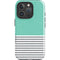 Teal and Grey Stripes iPhone 16 Pro Impact Case