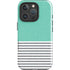 Teal and Grey Stripes iPhone 16 Pro Impact Case