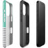 Teal and Grey Stripes iPhone 16 Pro Impact Case
