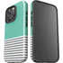 Teal and Grey Stripes iPhone 16 Pro Impact Case