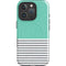 Teal and Grey Stripes iPhone 16 Pro Magsafe Impact Case