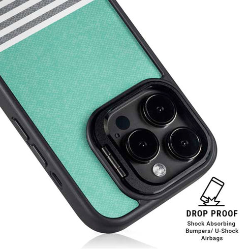 Teal and Grey Stripes iPhone 16 Pro Max Kickstand Case