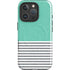 Teal and Grey Stripes iPhone 16 Pro Max Magsafe Impact Case