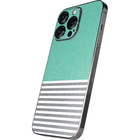 Teal and Grey Stripes iPhone 16 Pro Max Skin