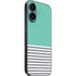 Teal and Grey Stripes iPhone 16 Skin