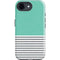 Teal and Grey Stripes iPhone 16e Impact Case