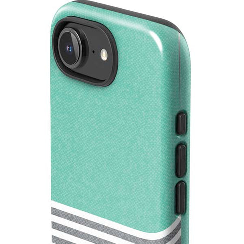 Teal and Grey Stripes iPhone 16e Impact Case