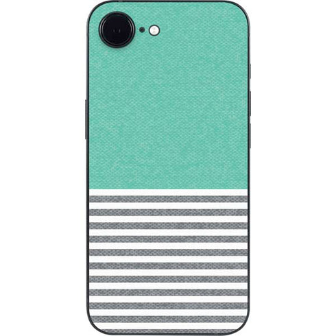 Teal and Grey Stripes iPhone 16e Skin