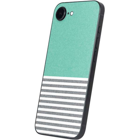 Teal and Grey Stripes iPhone 16e Skin