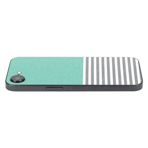 Teal and Grey Stripes iPhone 16e Skin