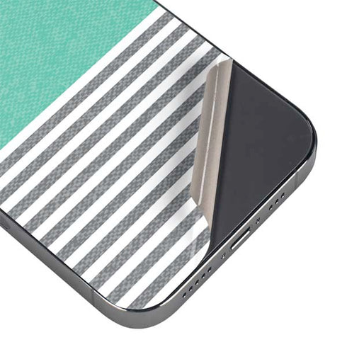 Teal and Grey Stripes iPhone 16e Skin
