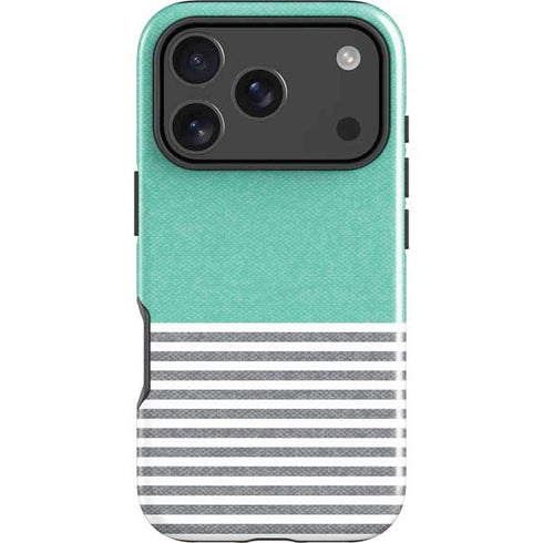 Teal and Grey Stripes iPhone 18 Pro Impact Case