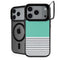 Teal and Grey Stripes iPhone 18 Pro Kickstand Case