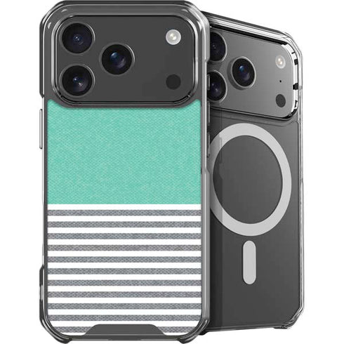 Teal and Grey Stripes iPhone 18 Pro MagSafe Case