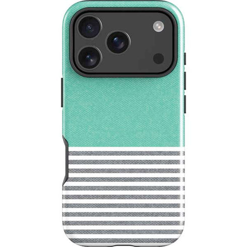 Teal and Grey Stripes iPhone 18 Pro Max Impact Case