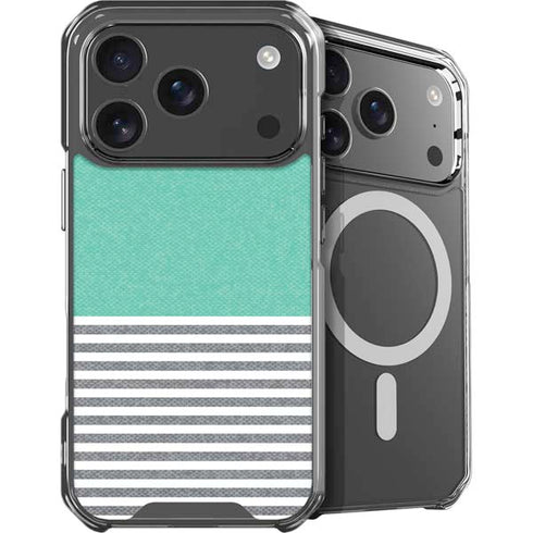 Teal and Grey Stripes iPhone 18 Pro Max MagSafe Case