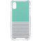 Teal and Grey Stripes iPhone XS Clear Case