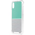 Teal and Grey Stripes iPhone XS Clear Case